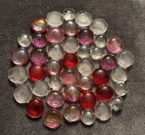 Sun Catcher: clear, pink, red stones 